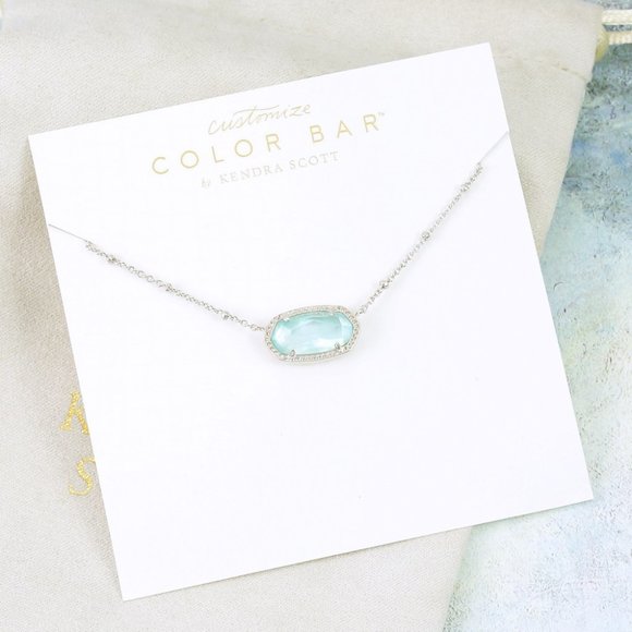 Kendra Scott Jewelry - Kendra Scott Elisa Satellite Necklace Light Blue Illusion Silver Tone March